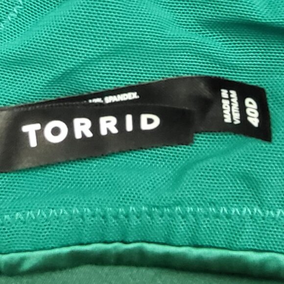 Torrid bra and panty set green shiny bra 40D and Elf panties size 1 or 1X - Picture 4 of 7